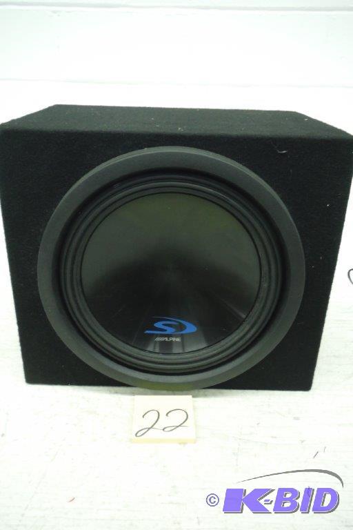 lot 22 image: Alpine 12 inch subwoofer in box