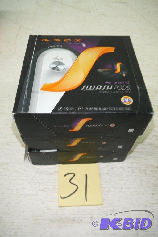 lot 31 image: Tide Swash Pods 3-12 count boxes