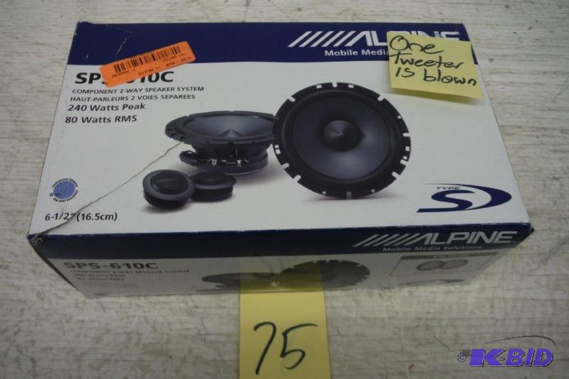 lot 75 image: Alpine SPS-610C 6-12 Component 2-Way Type-S Speaker System