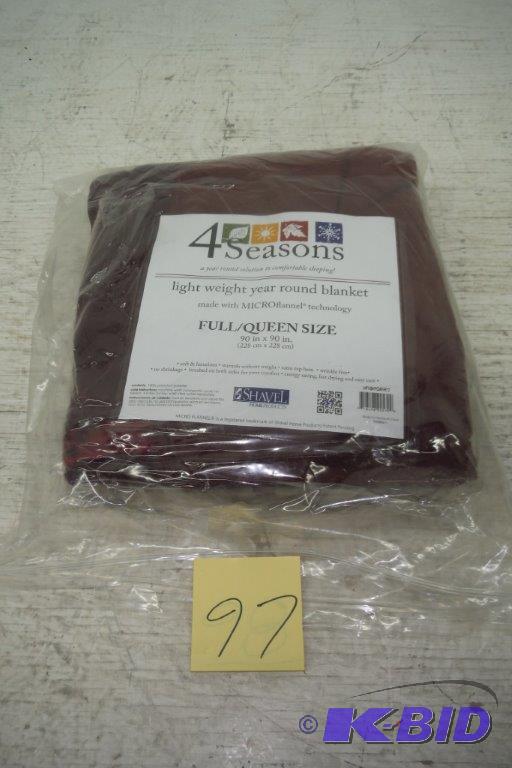 lot 97 image: Shavel All Seasons Year Round Sheet Blanket with Satin Hem, FullQueen, Wine