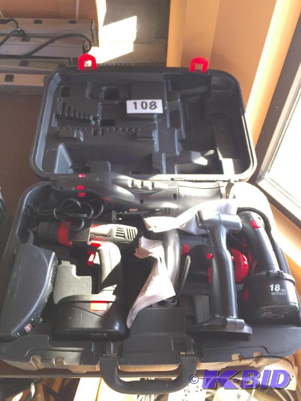 lot 108 image: Set of Coleman 18 volt cordless tools. Look n...