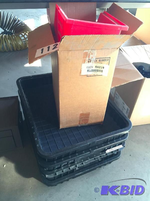 lot 112 image: Lot of misc. plastic parts bins....