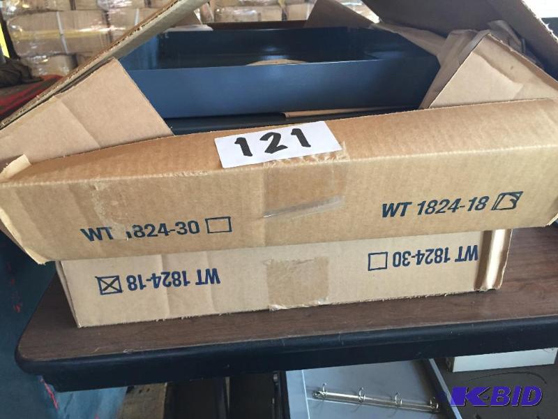 lot 121 image: 2 new steel shelf units. Need to be assembled...
