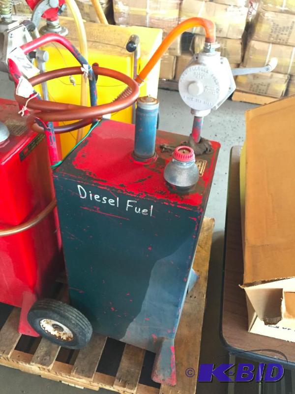 lot 122 image: Fuel  gas caddy with pump....