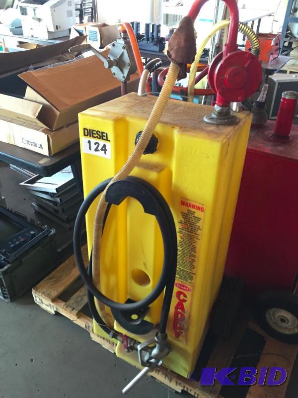 lot 124 image: Fuel  gas caddy with pump....