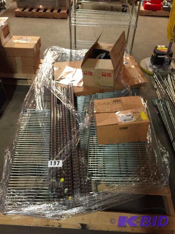 lot 137 image: Pallet lot of misc. Metro style racking....