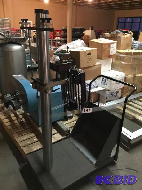 lot 141 image: Misc. stand unit with cart....