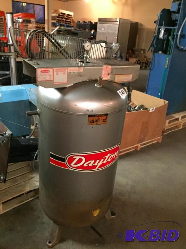 lot 147 image: Dayton air compressor tank....