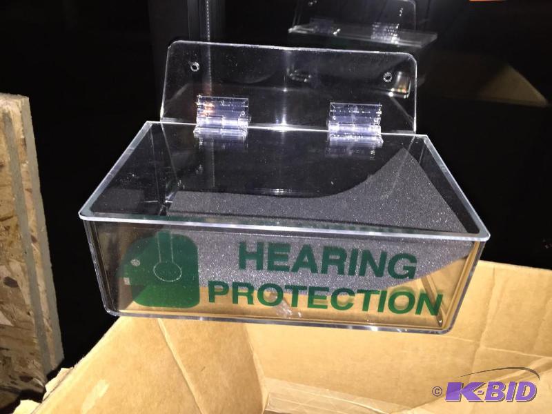 lot 161 image: Box lot of plastic hearing protection boxes. ...