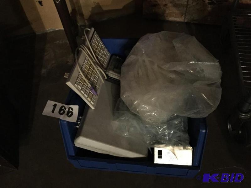 lot 166 image: Bin of misc. including keyboard and other....