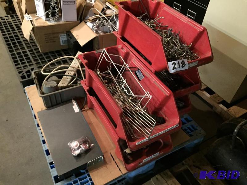 lot 218 image: Pallet lot of misc. including pegboard bracke...