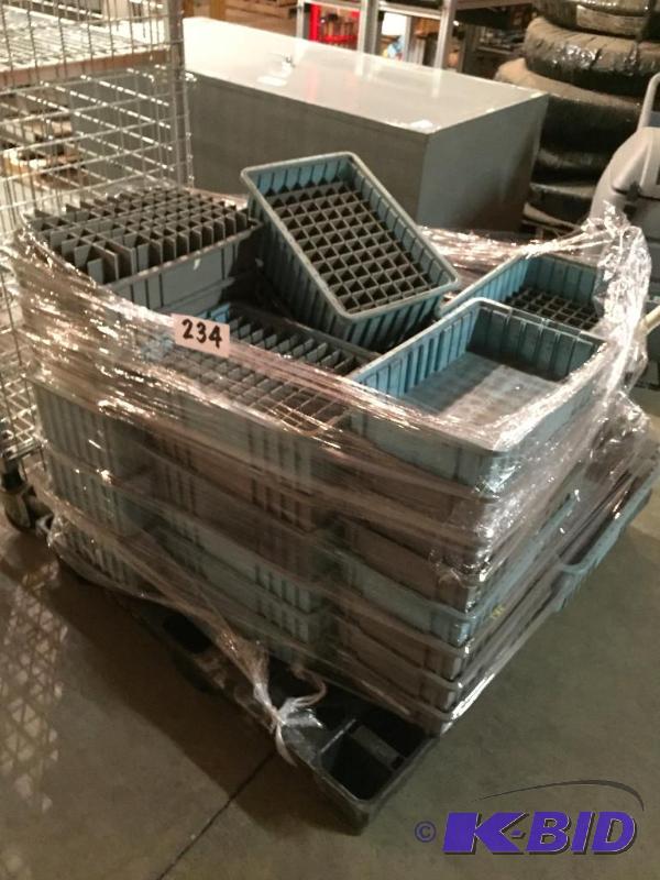 lot 234 image: Lot of plastic stacking parts bins....