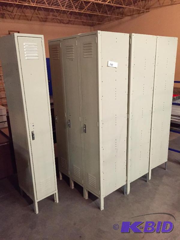 lot 241 image: Lot of lockers. (3) 3-door units and (1) 1-do...