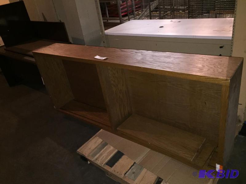 lot 243 image: Wooden shelf unit (pictured on side)....