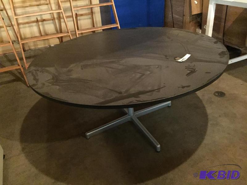 lot 250 image: Round cafeteria  break room table....