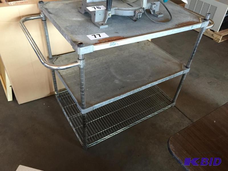 lot 77 image: Metro style rack w 2 solid shelves....