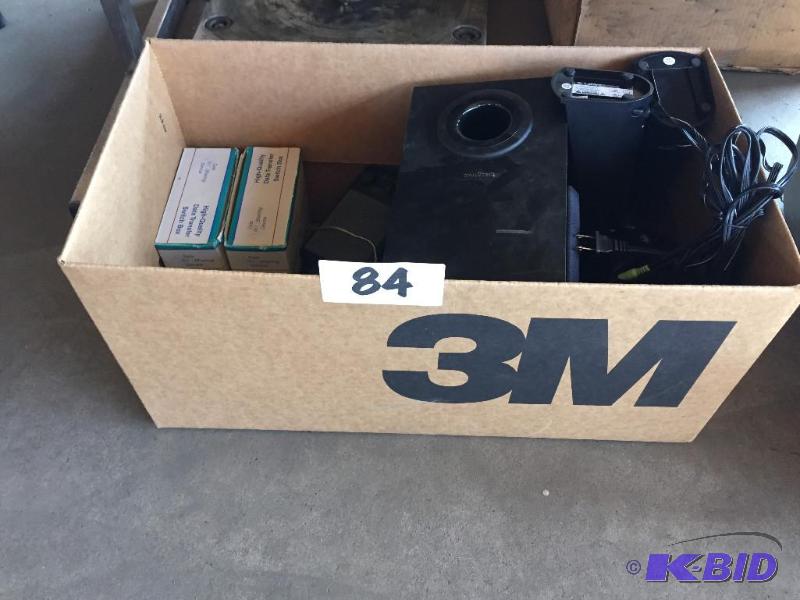 lot 84 image: Box of misc. computer speakers and other acce...
