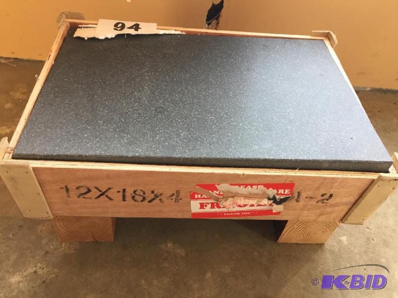 lot 94 image: Granite surface plate. 12x18x4....