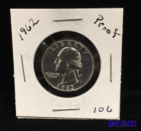 1962 Silver Washington Quarter Proof BU