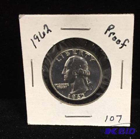 1962 Silver Washington Quarter Proof BU