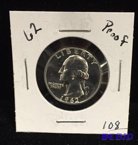 1962 Silver Washington Quarter Proof BU