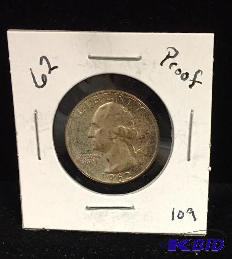 1962 Silver Washington Quarter Proof BU