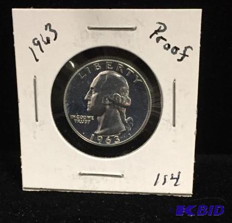 1963 Silver Washington Quarter Proof BU