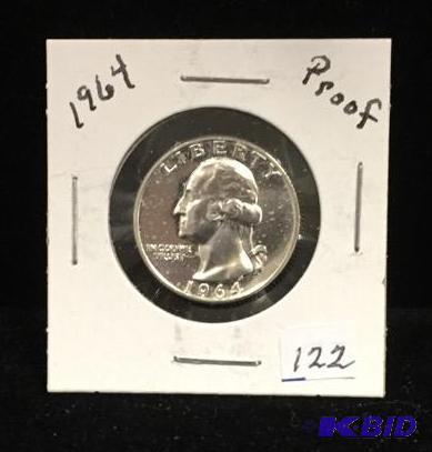 1964 Silver Washington Quarter Proof BU