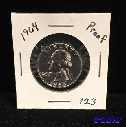 1964 Silver Washington Quarter Proof BU