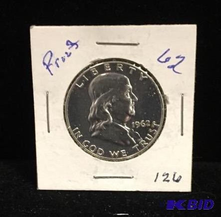 1962 Ben Franklin Silver Half Proof BU