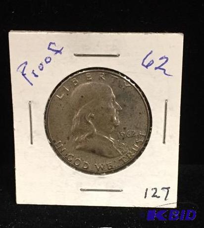 1962 Ben Franklin Silver Half Proof BU