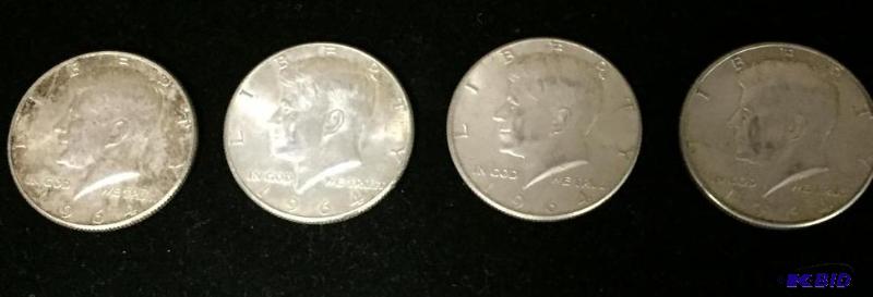 (4) 1964 Kennedy Silver Halves