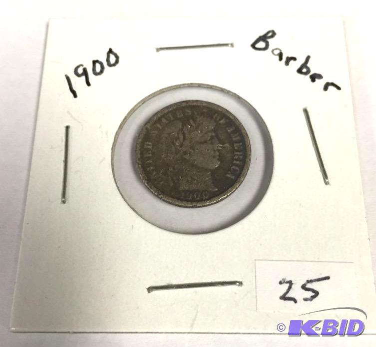 1900 Silver Barber Dime