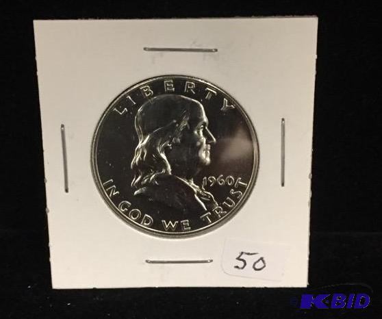 1960 Ben Franklin Silver Half Proof BU