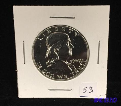 1960 Ben Franklin Silver Half Proof BU