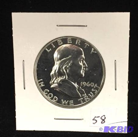 1960 Ben Franklin Silver Half Proof BU