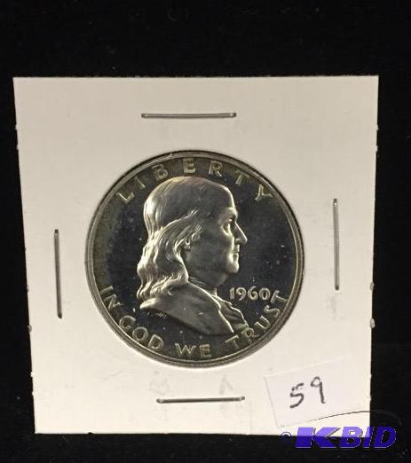 1960 Ben Franklin Silver Half Proof BU