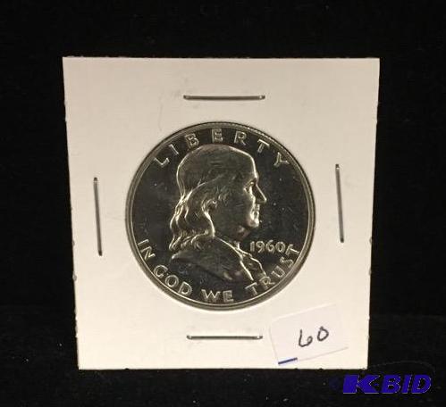 1960 Ben Franklin Silver Half Proof BU