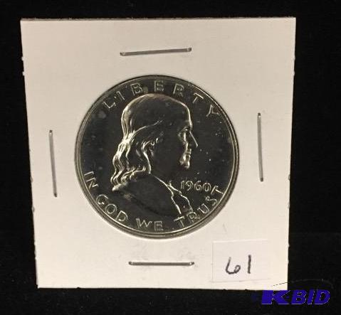 1960 Ben Franklin Silver Half Proof BU