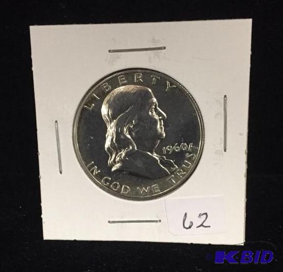 1960 Ben Franklin Silver Half Proof BU
