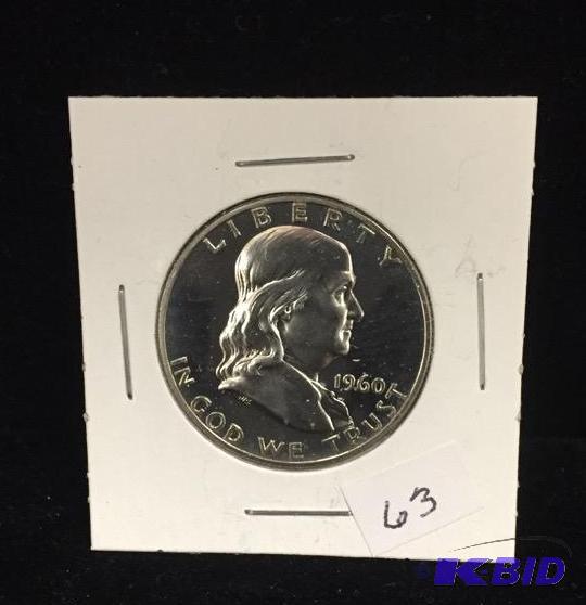 1960 Ben Franklin Silver Half Proof BU