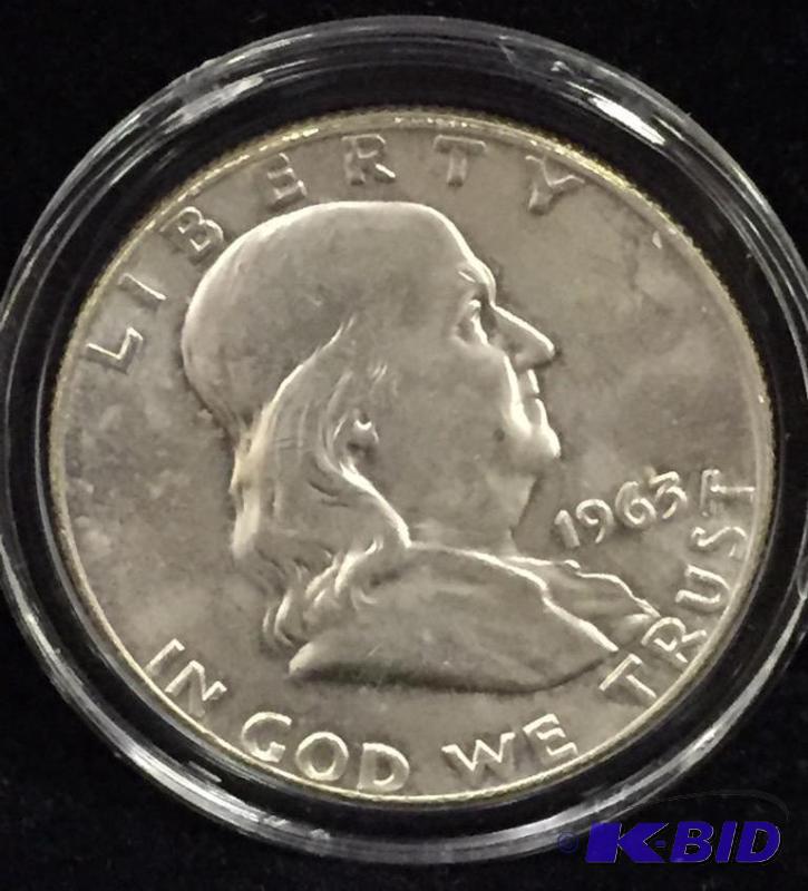 1963-D Ben Franklin Silver Half