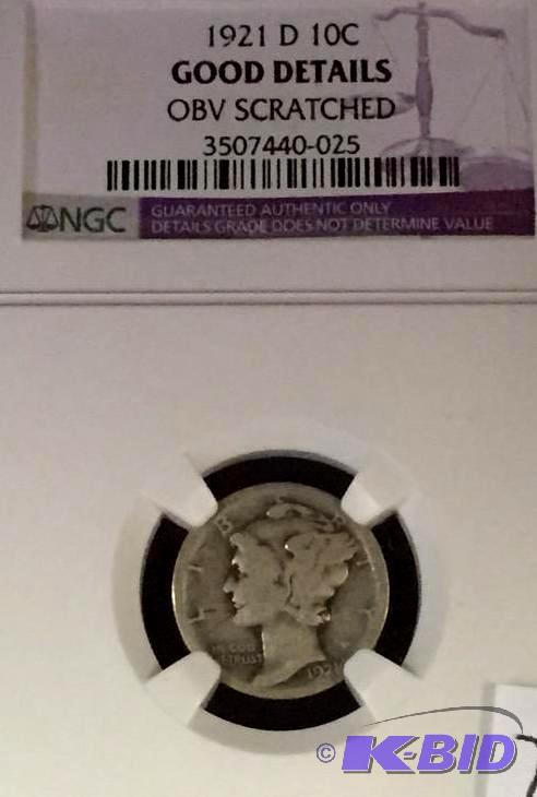 1921-D Mercury Silver Dime