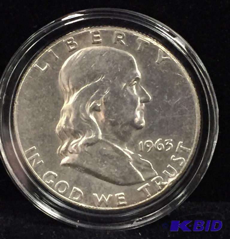 1963-P Ben Franklin Silver Half