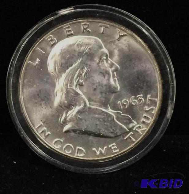 1963-D Ben Franklin Silver Half