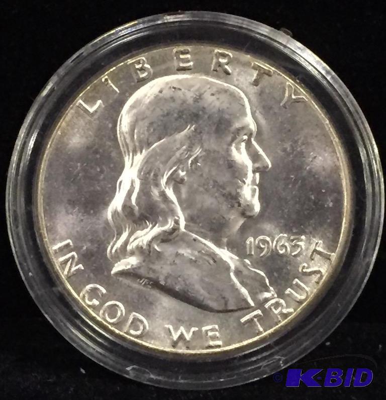1963-P Ben Franklin Silver Half