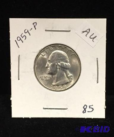 1959 Silver Washington Quarter AU
