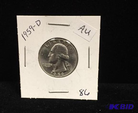 1959-D Silver Washington Quarter AU