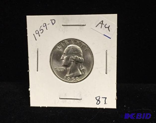 1959-D Silver Washington Quarter AU