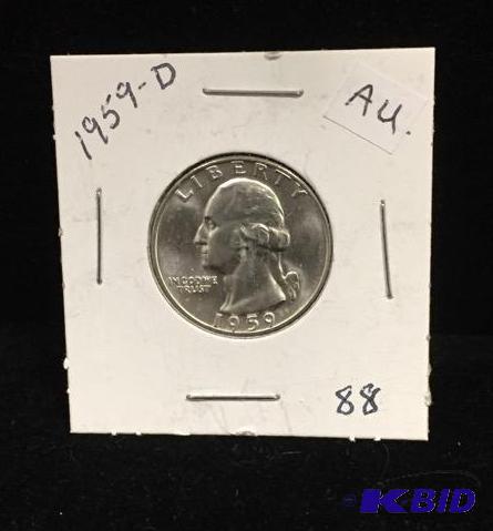 1959-D Silver Washington Quarter AU